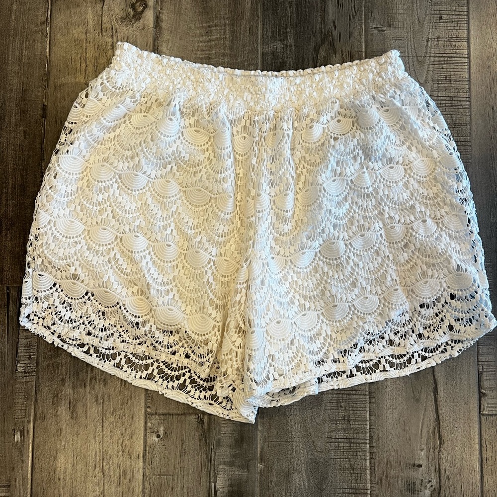 Lane Bryant White Lace Shorts